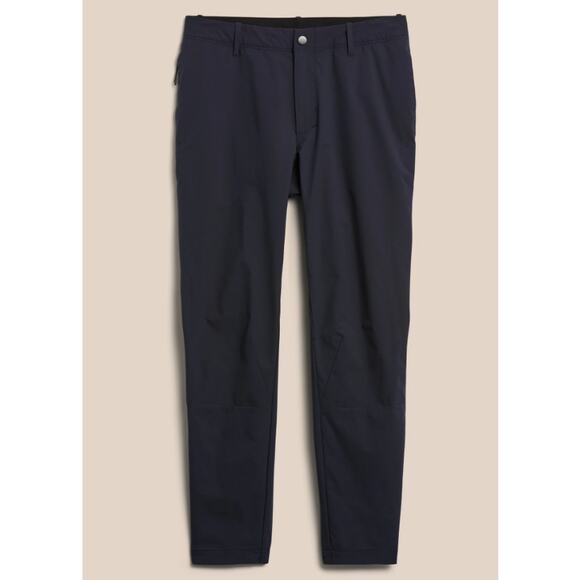 Banana Republic Motion Tech Hybrid Performance Pants Mens 34 Black Elastic Waist - Picture 1 of 13